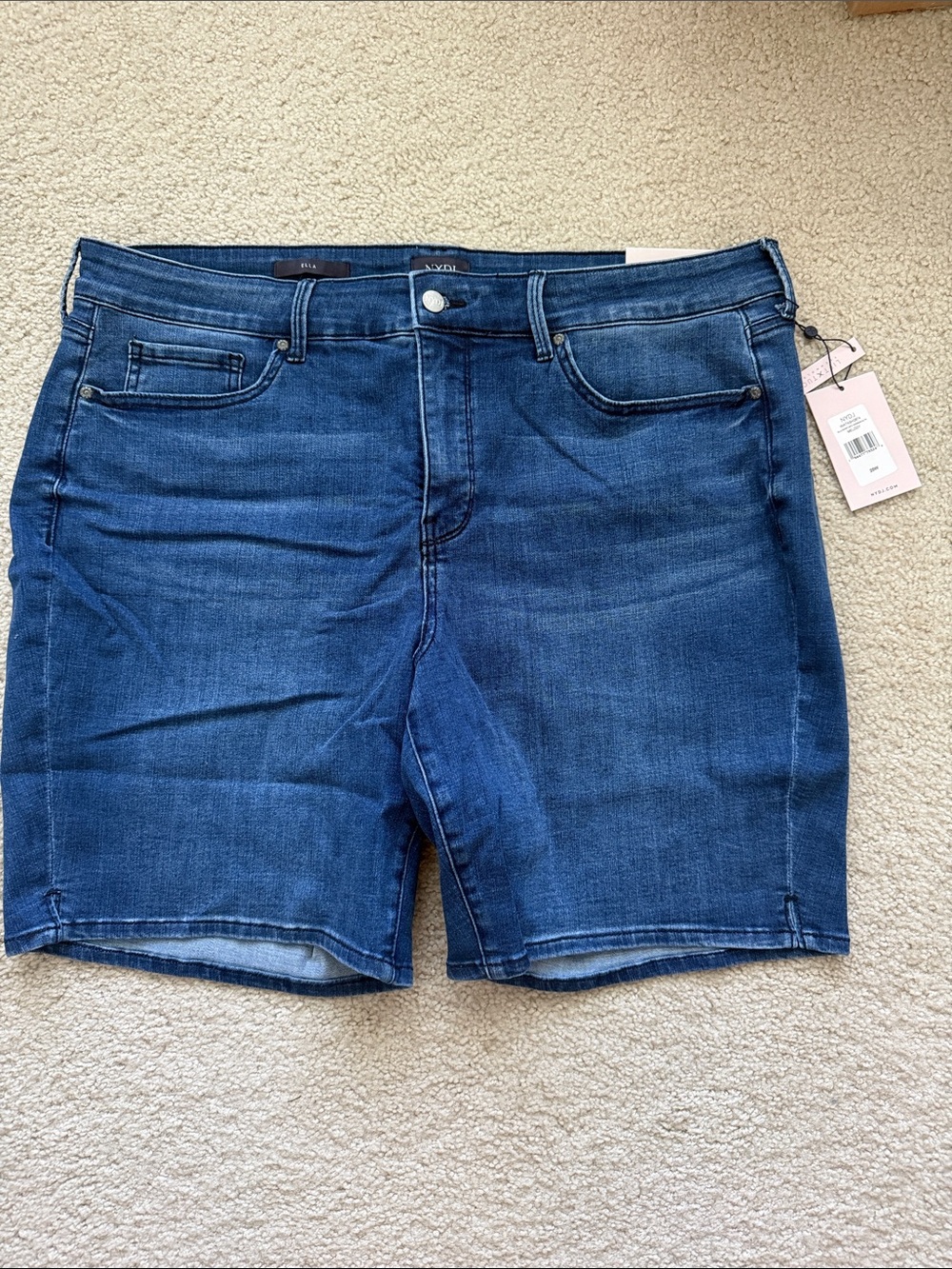NYDJ Women's Dark Blue Stretch Denim Ella Shorts - Never Worn